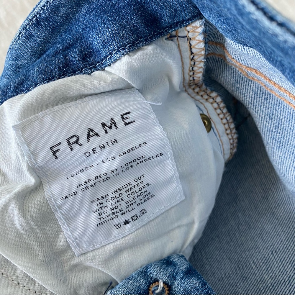 Frame Designer Jean Le Crop Mini Boot Size 26 Rip… - image 2